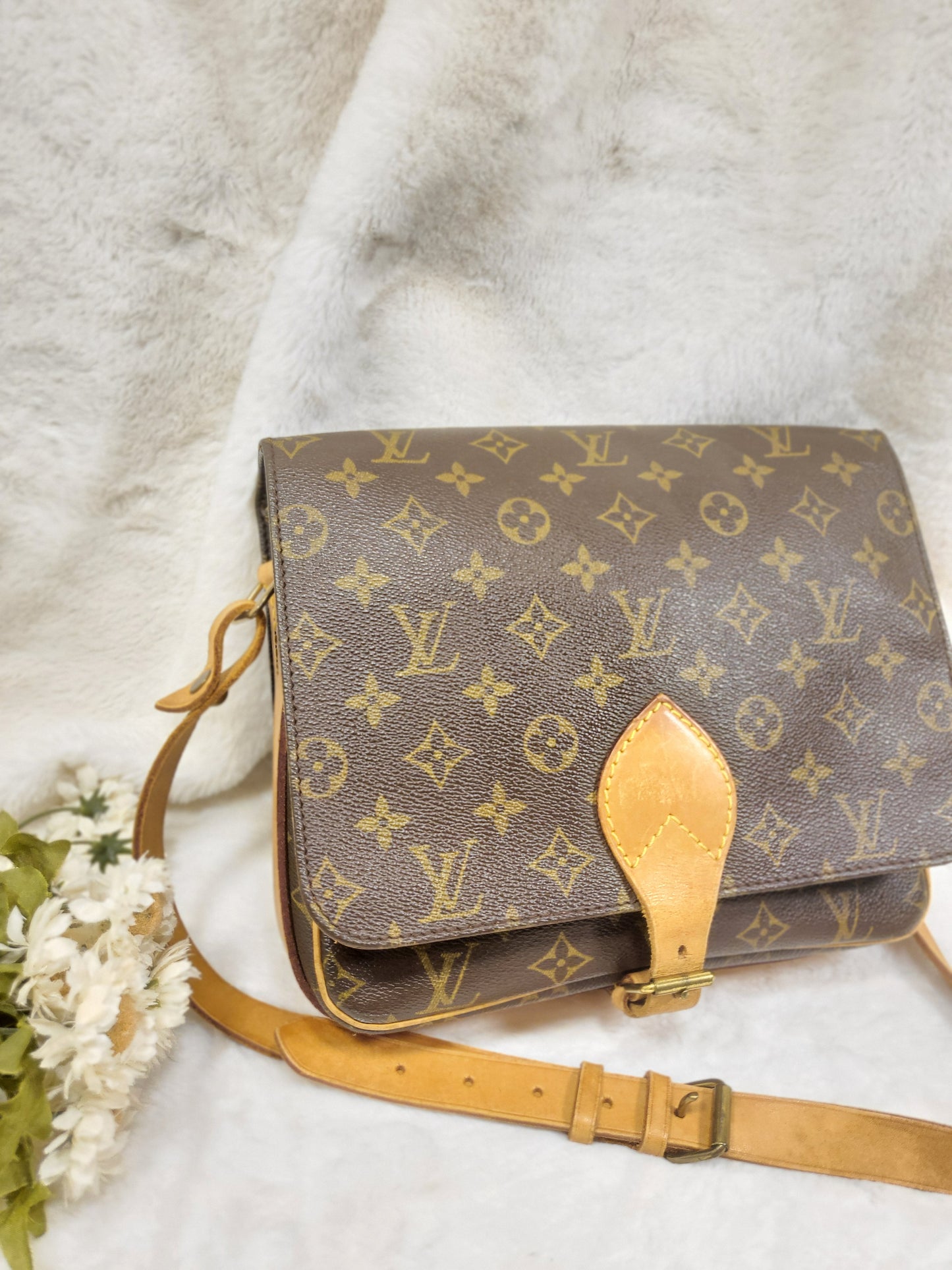 Authentic pre-owned Louis Vuitton Cartouchiere GM crossbody shoulder bag
