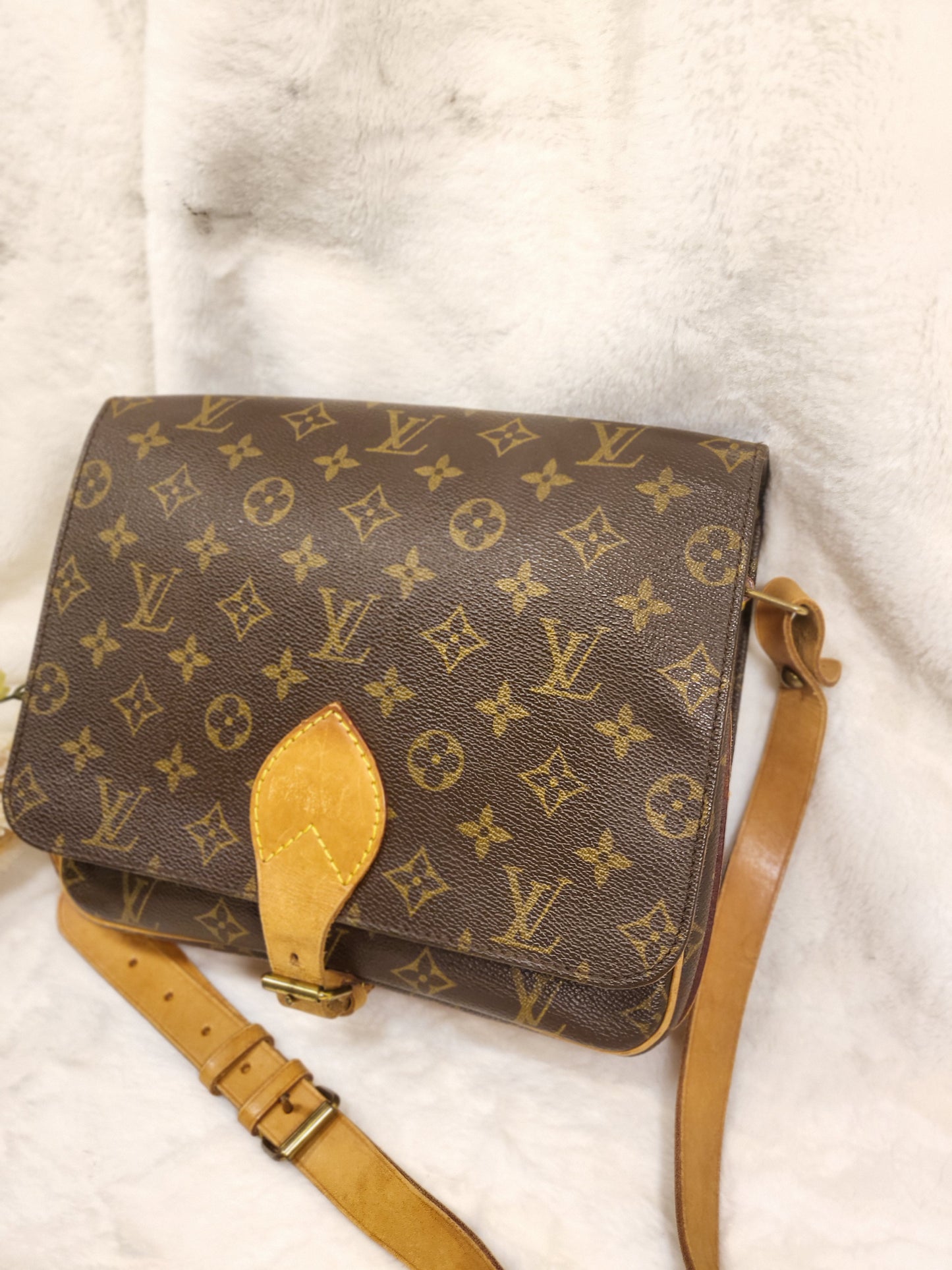 Authentic pre-owned Louis Vuitton Cartouchiere GM crossbody shoulder bag