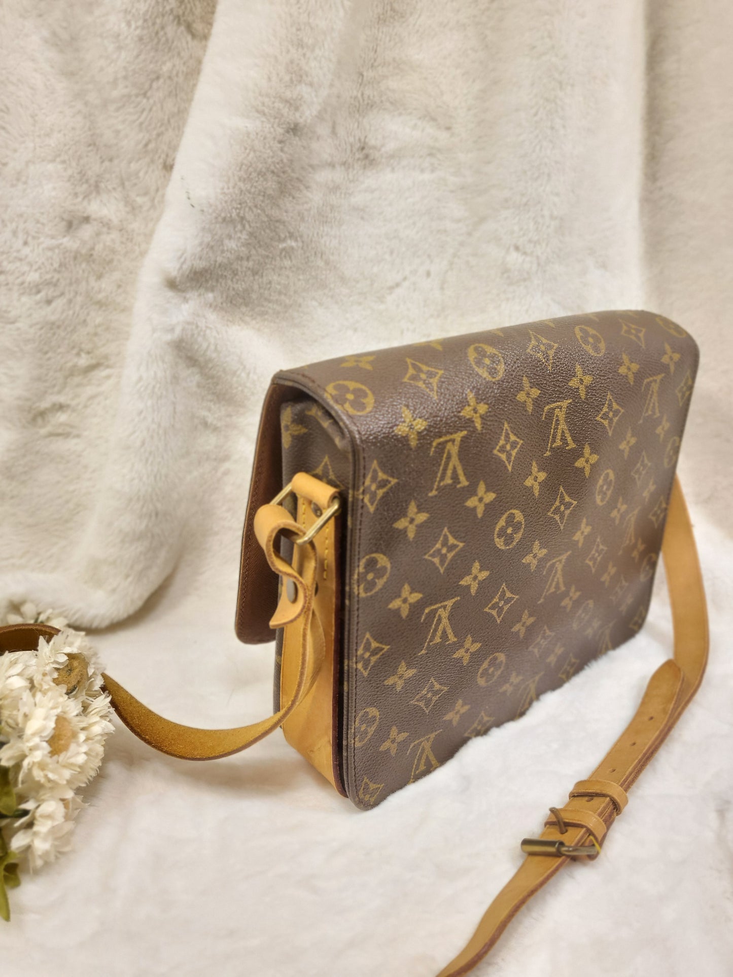 Authentic pre-owned Louis Vuitton Cartouchiere GM crossbody shoulder bag