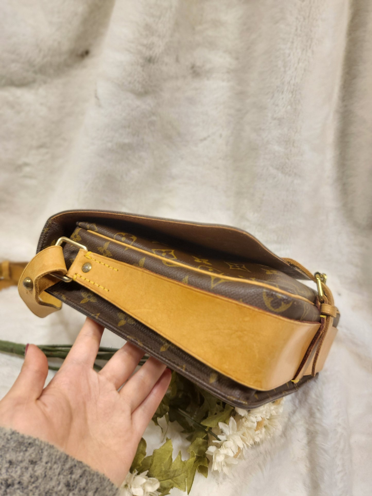 Authentic pre-owned Louis Vuitton Cartouchiere GM crossbody shoulder bag