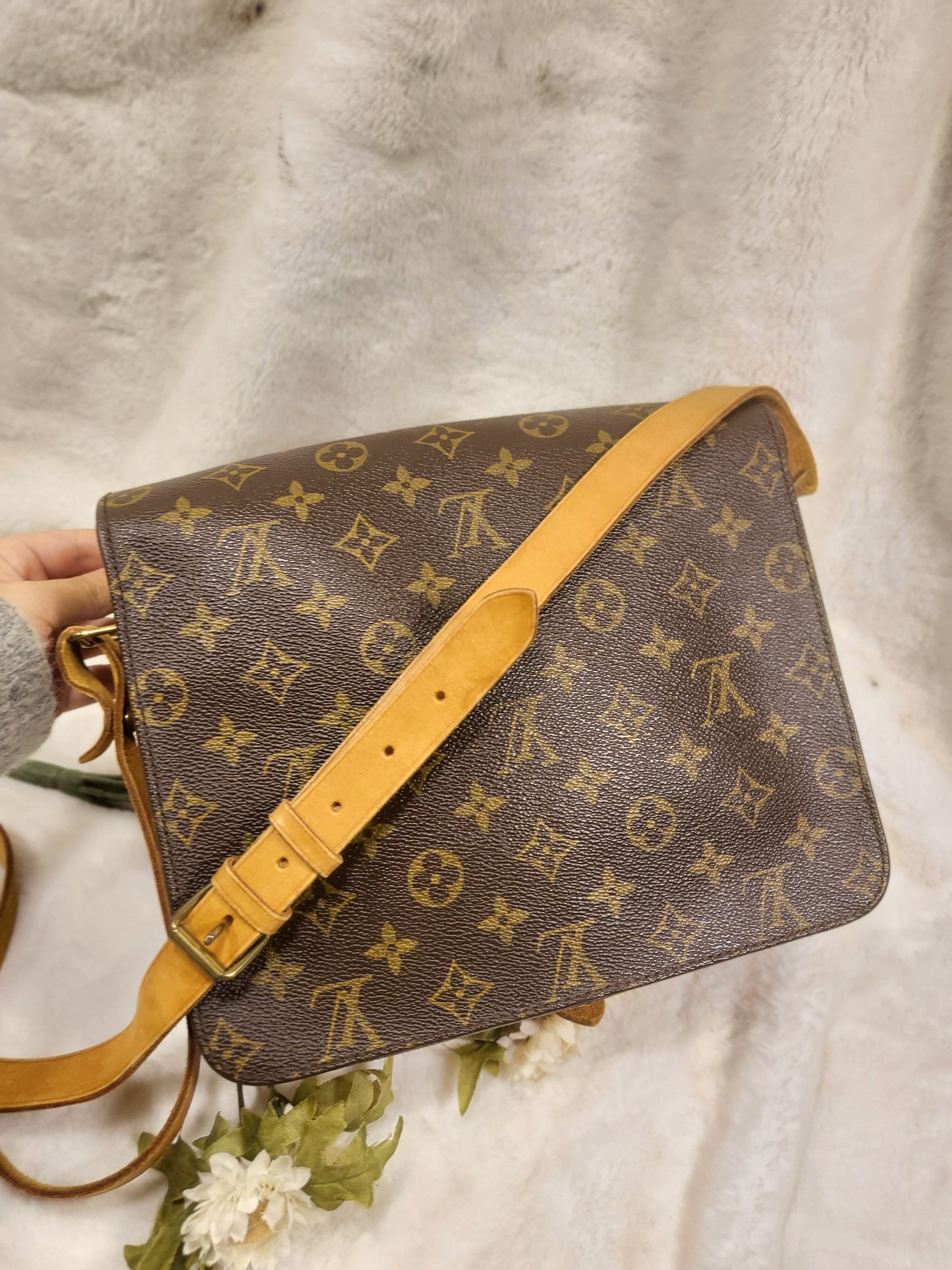 Authentic pre-owned Louis Vuitton Cartouchiere GM crossbody shoulder bag