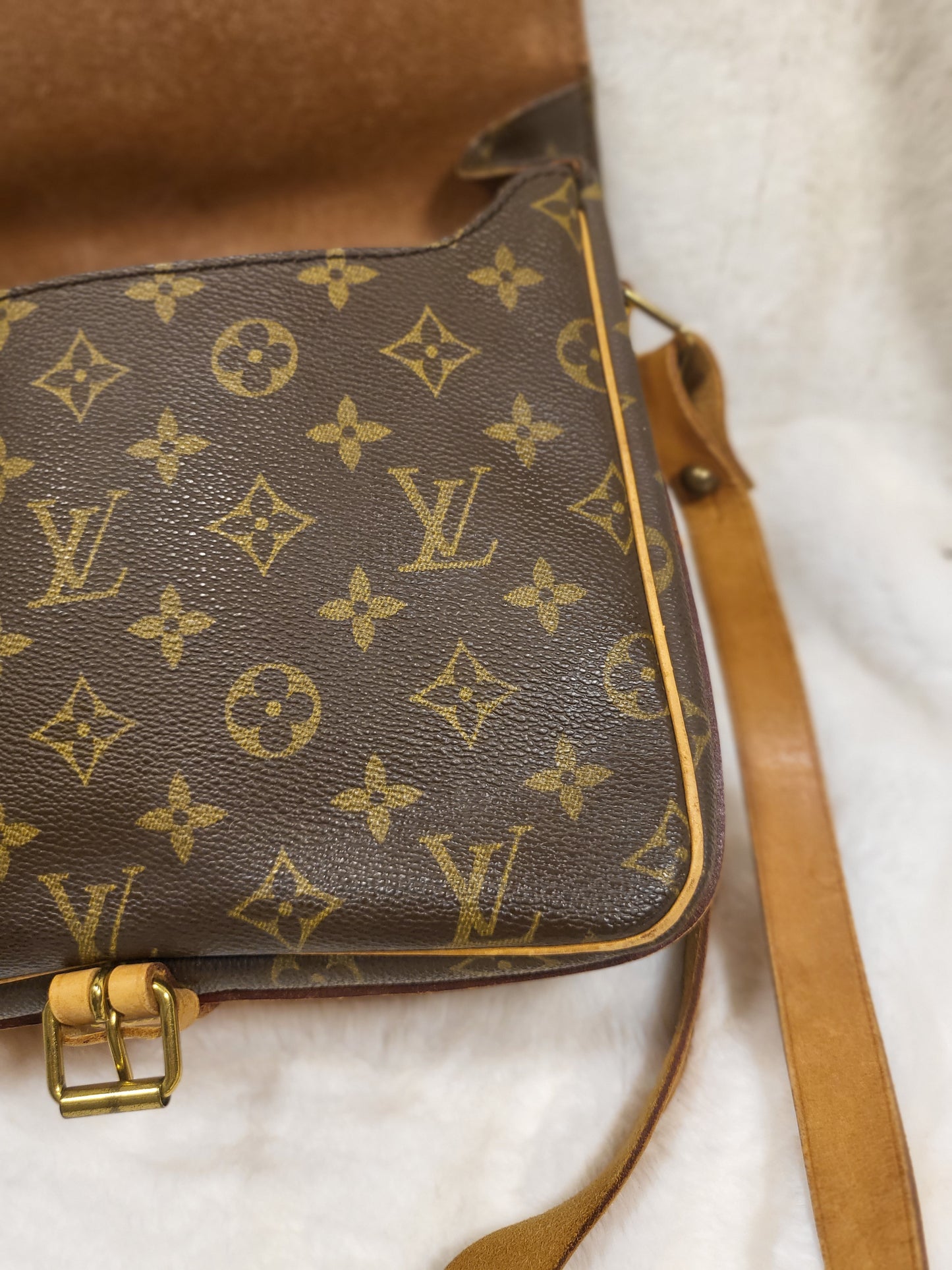 Authentic pre-owned Louis Vuitton Cartouchiere GM crossbody shoulder bag