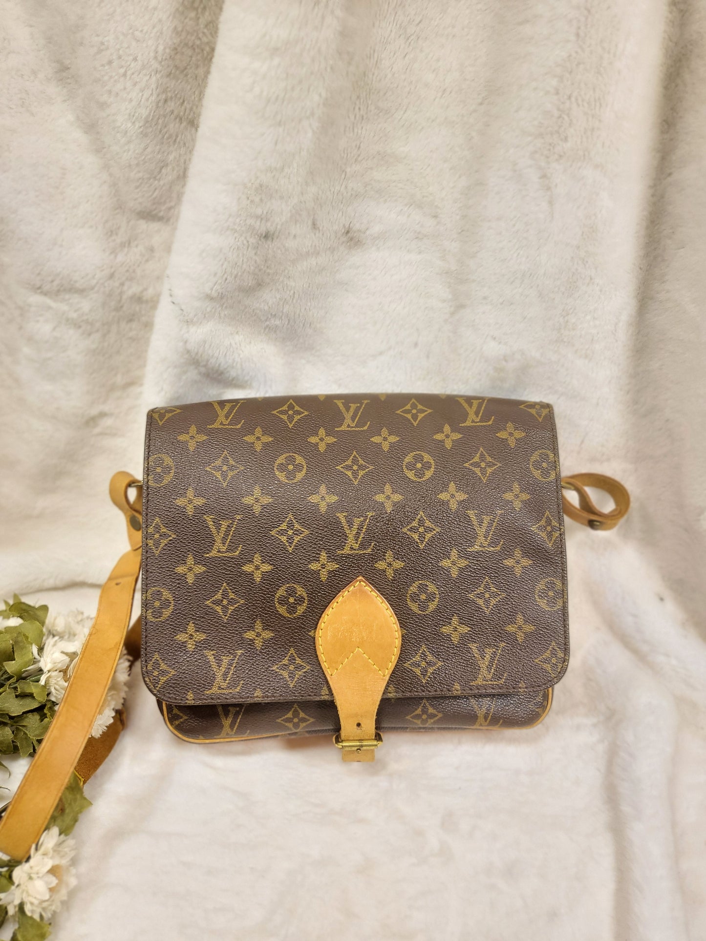 Authentic pre-owned Louis Vuitton Cartouchiere GM crossbody shoulder bag