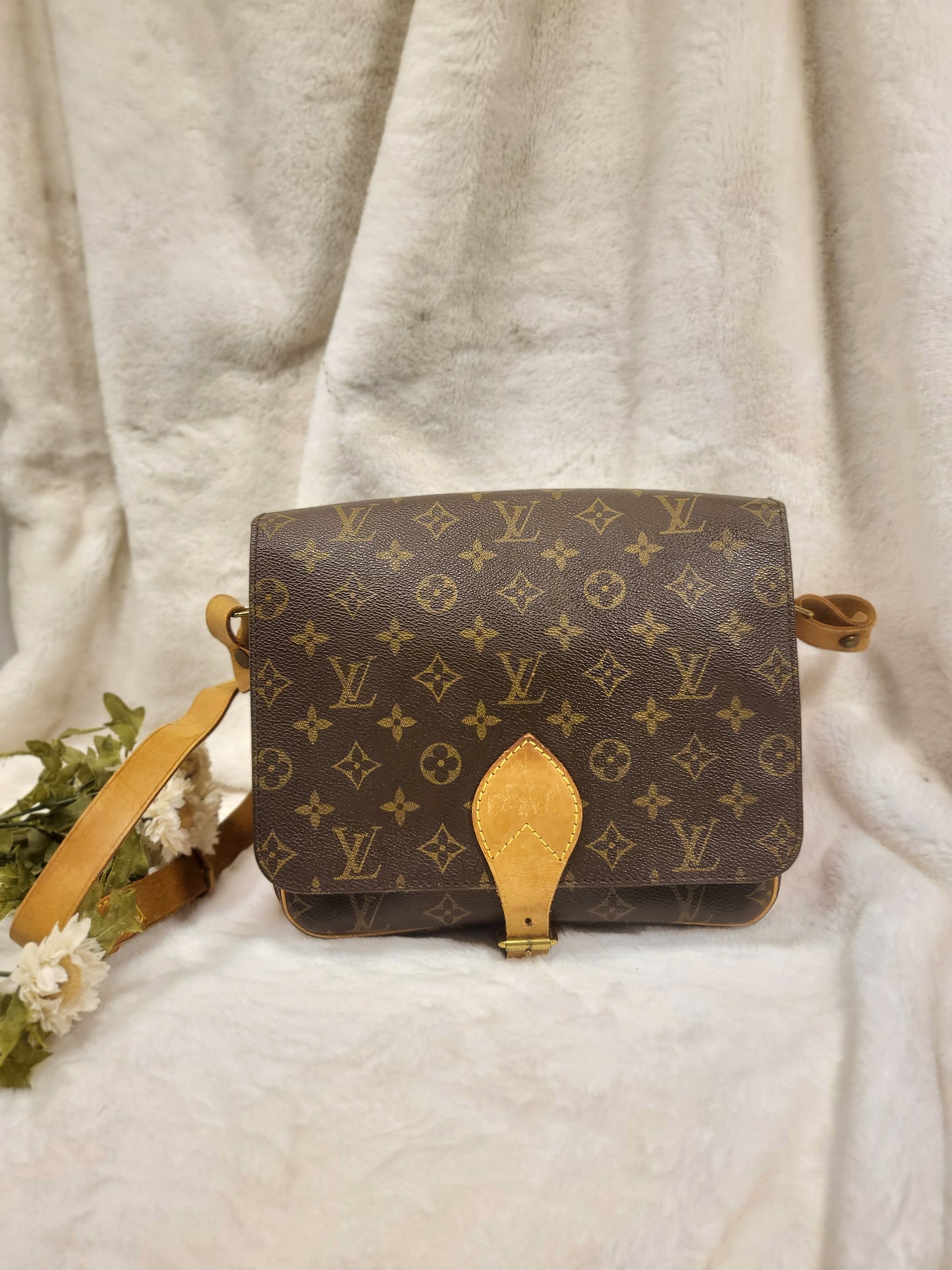 Authentic pre-owned Louis Vuitton Cartouchiere GM crossbody shoulder bag