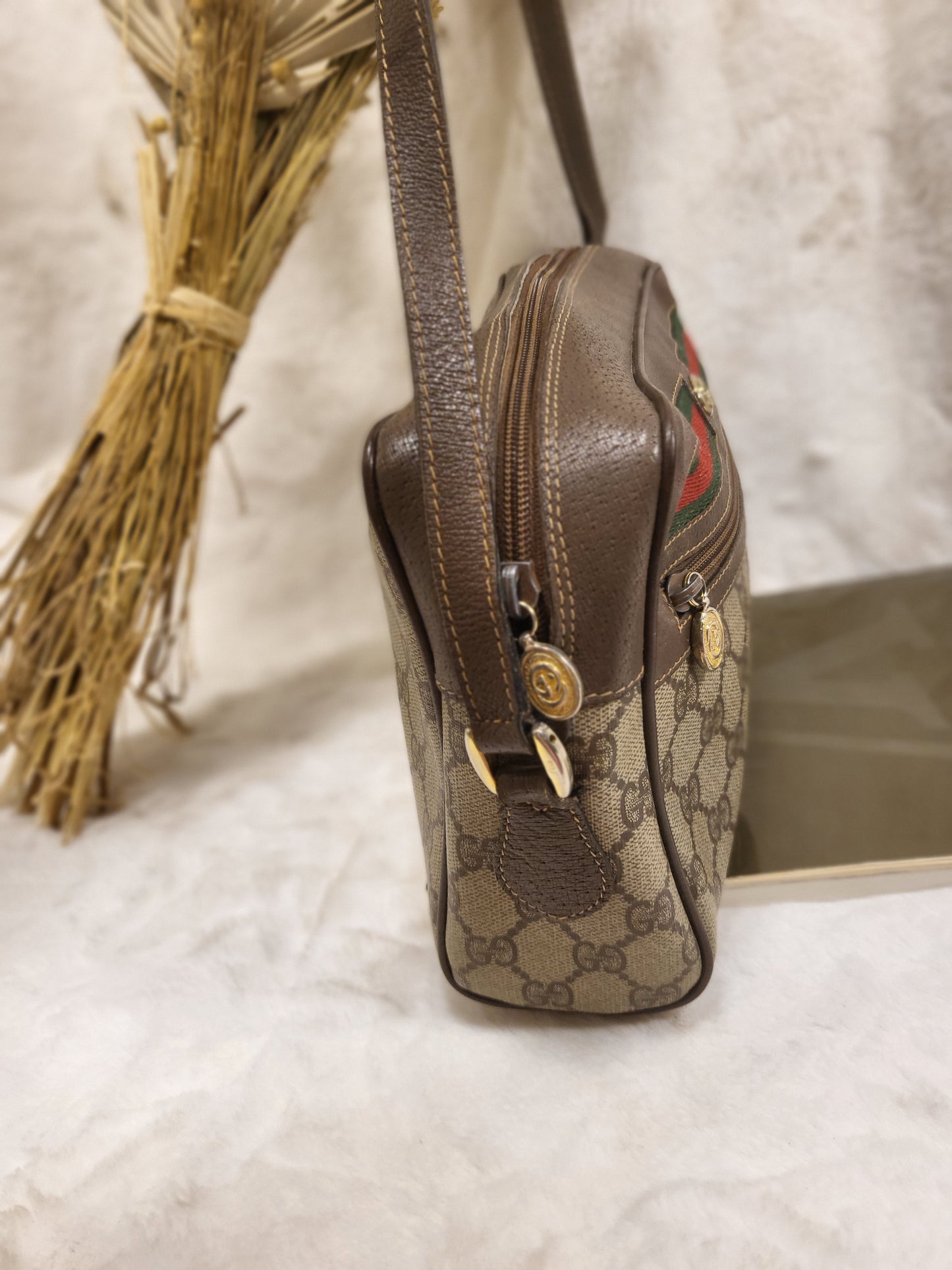 Authentic pre-owned Gucci sherry line crossbody shoulder bag