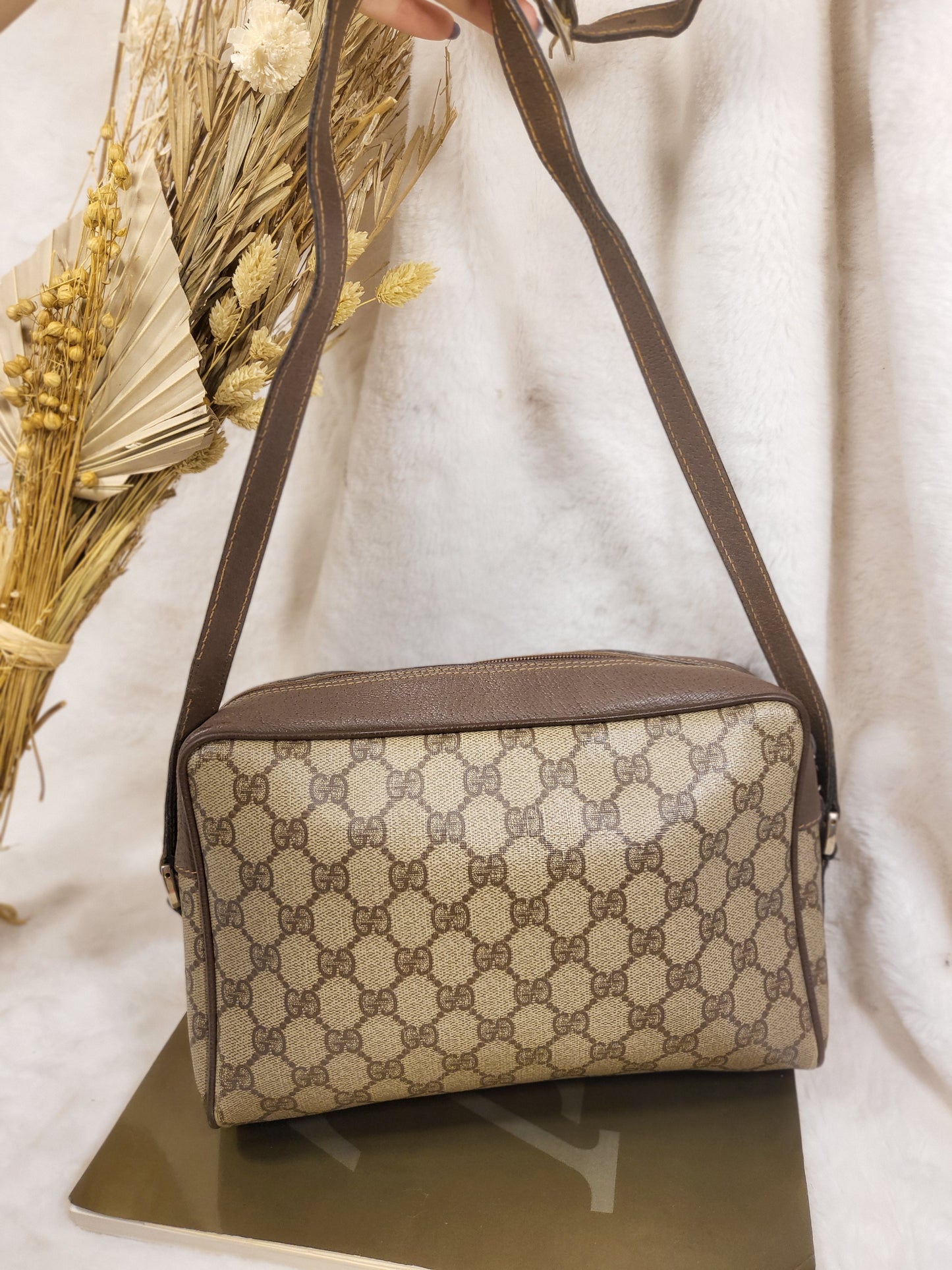 Authentic pre-owned Gucci sherry line crossbody shoulder bag