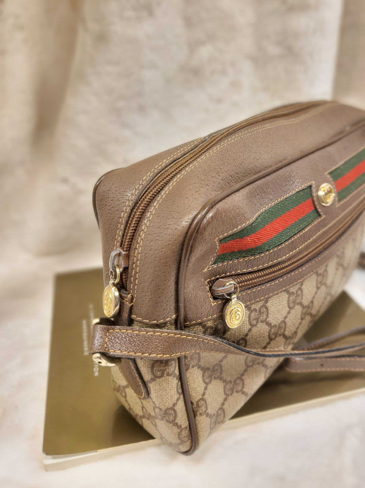 Authentic pre-owned Gucci sherry line crossbody shoulder bag
