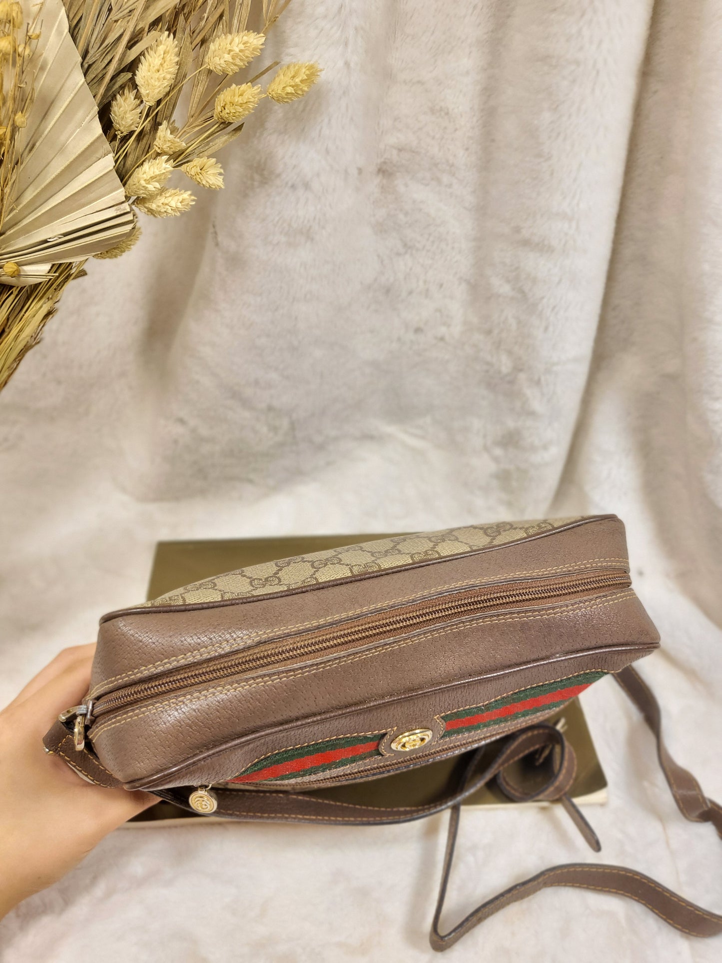 Authentic pre-owned Gucci sherry line crossbody shoulder bag
