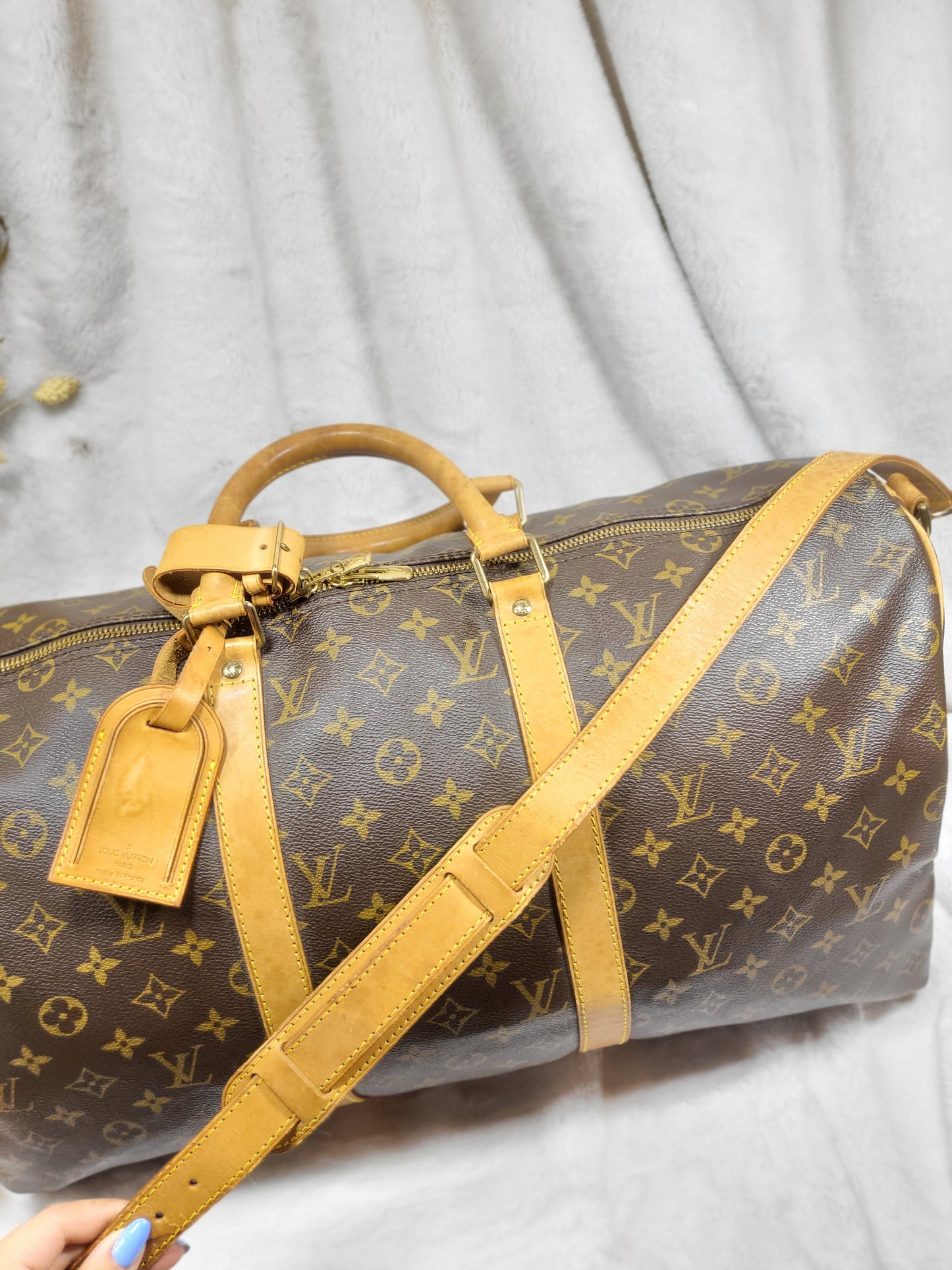 Authentic pre-owned Louis Vuitton Keepall 50 bandoliere travel luggage bag