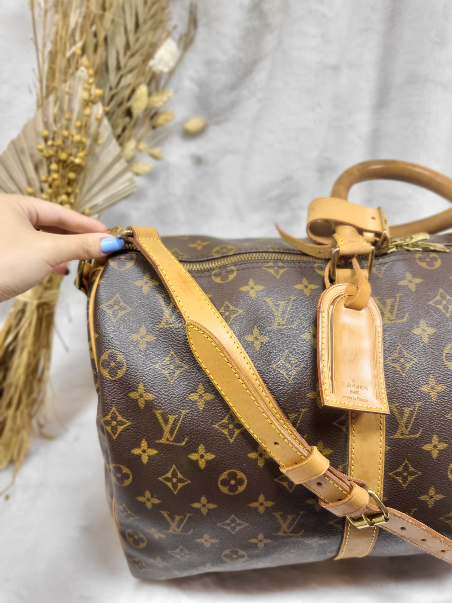 Authentic pre-owned Louis Vuitton Keepall 50 bandoliere travel luggage bag