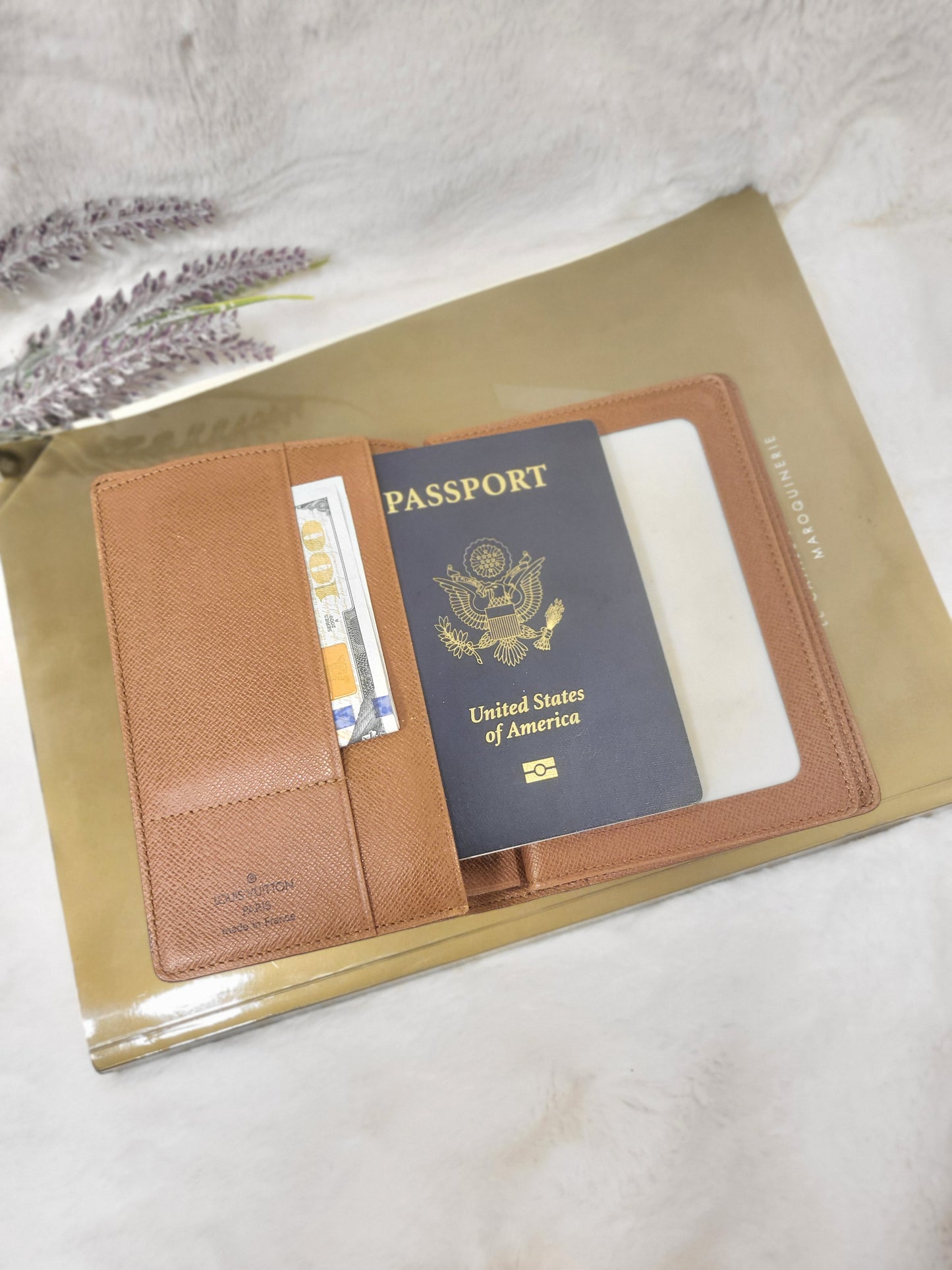 Authentic pre-owned Louis Vuitton passport holder