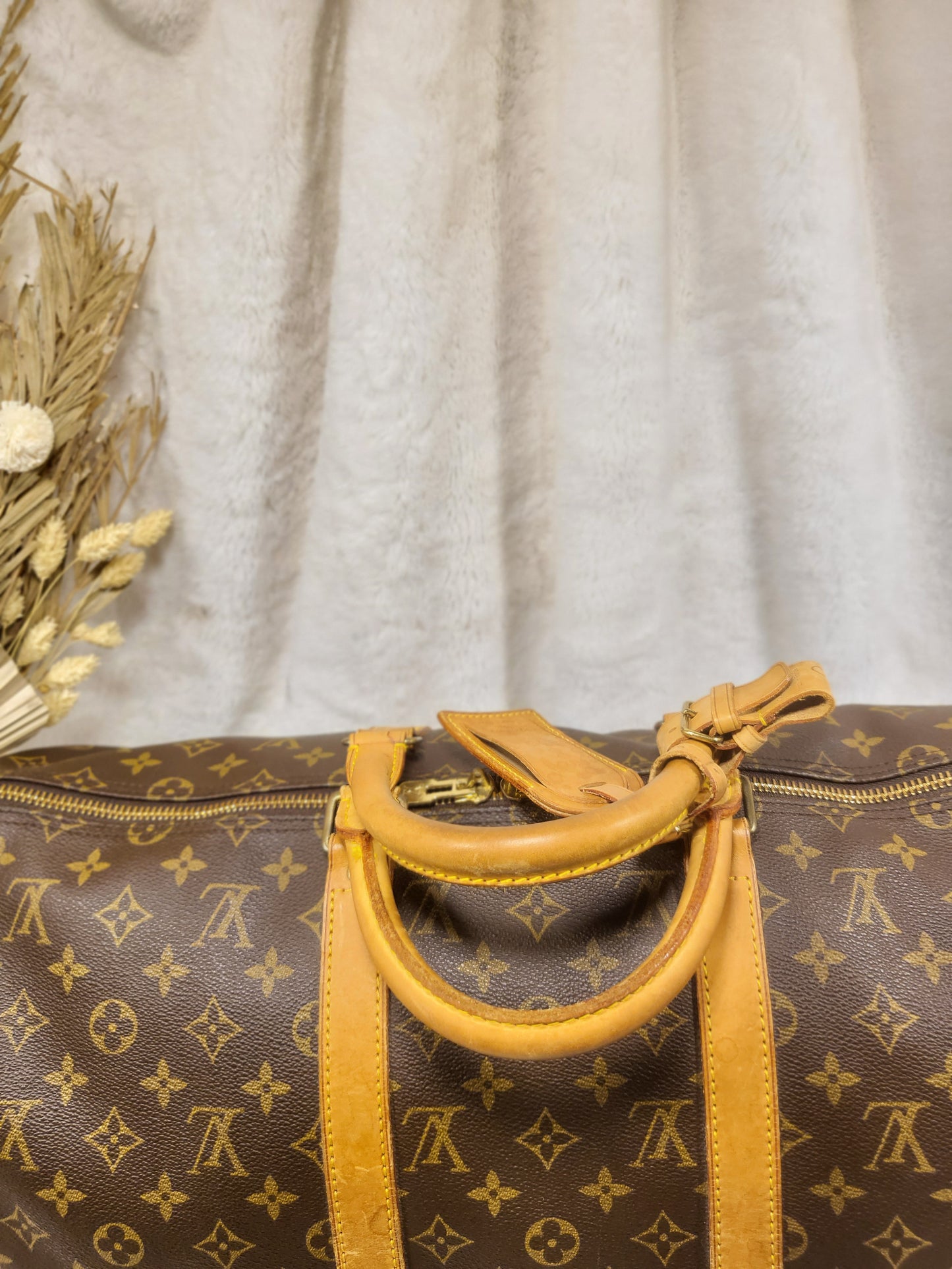 Authentic pre-owned Louis Vuitton Keepall 50 bandoliere travel duffel bag