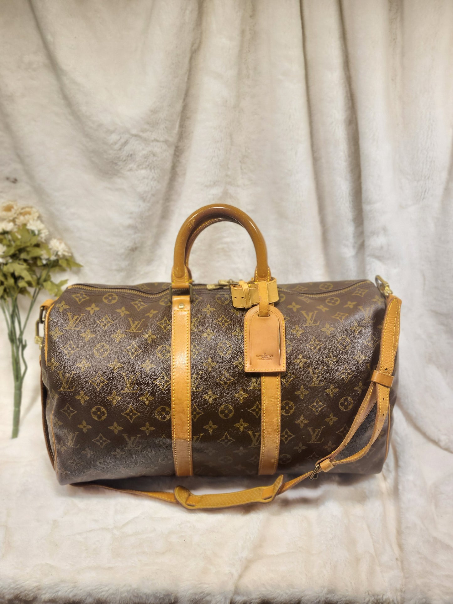 Authentic pre-owned Louis Vuitton Keepall 45 bandoliere travel luggage bag