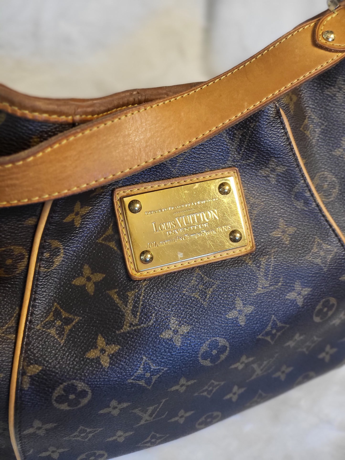 Authentic pre-owned Louis Vuitton Galliera gm tote shoulder bag