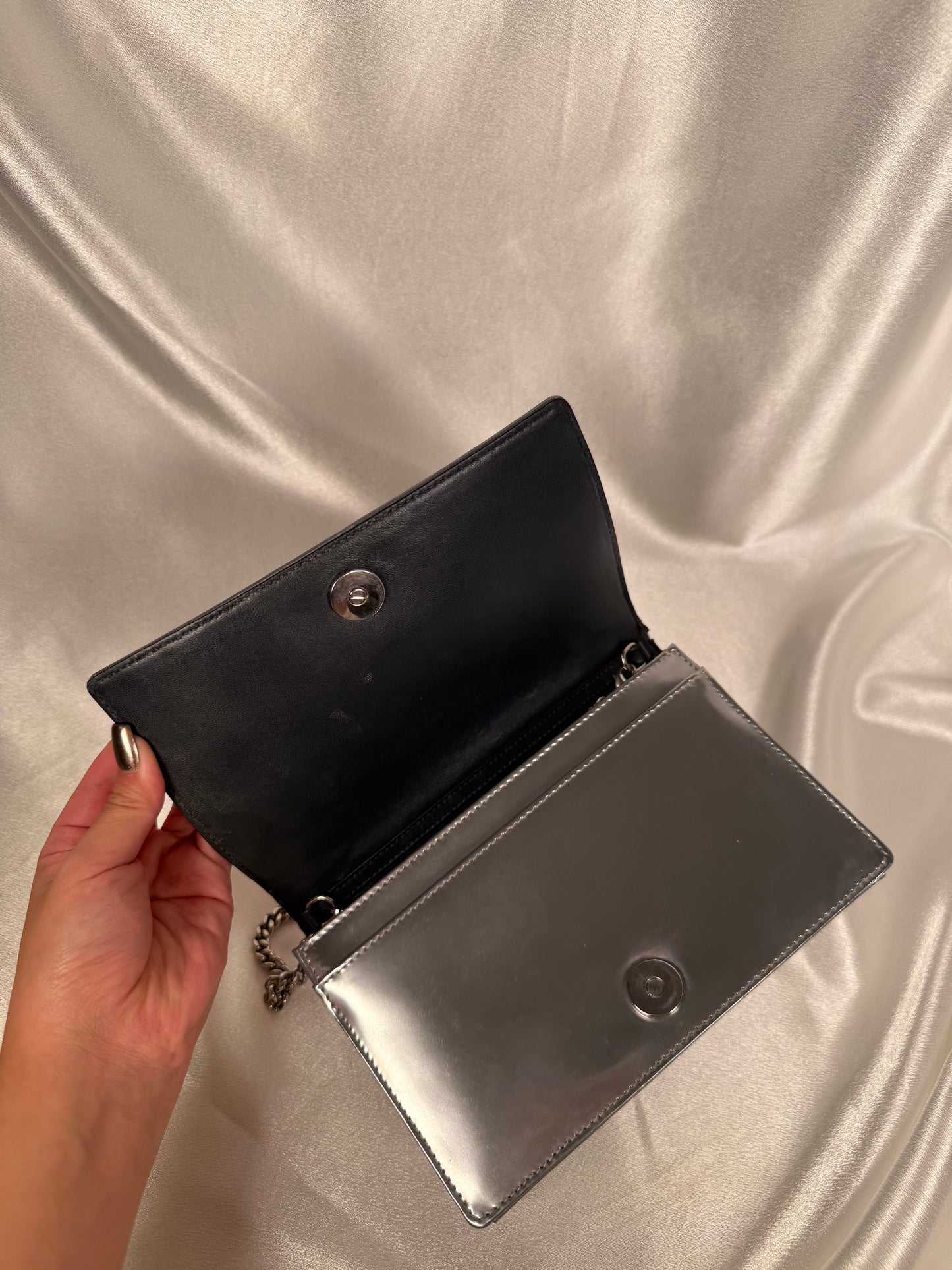 Dior Diorama Wallet on Chain WOC Metallic Calfskin
