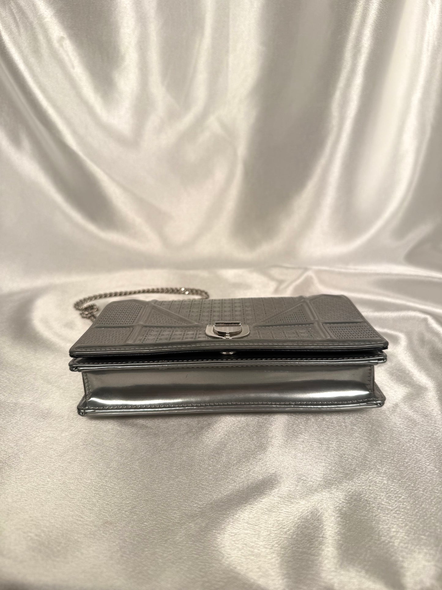 Dior Diorama Wallet on Chain WOC Metallic Calfskin