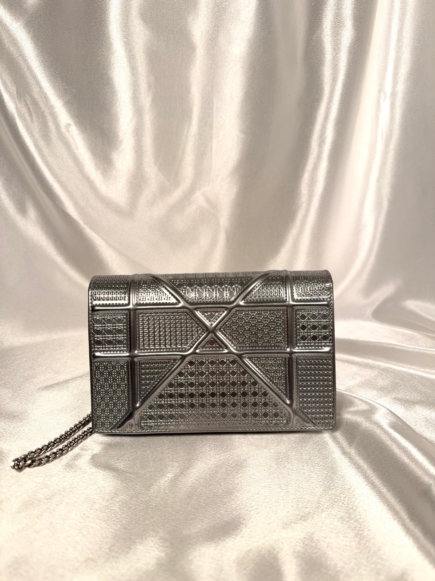 Dior Diorama Wallet on Chain WOC Metallic Calfskin