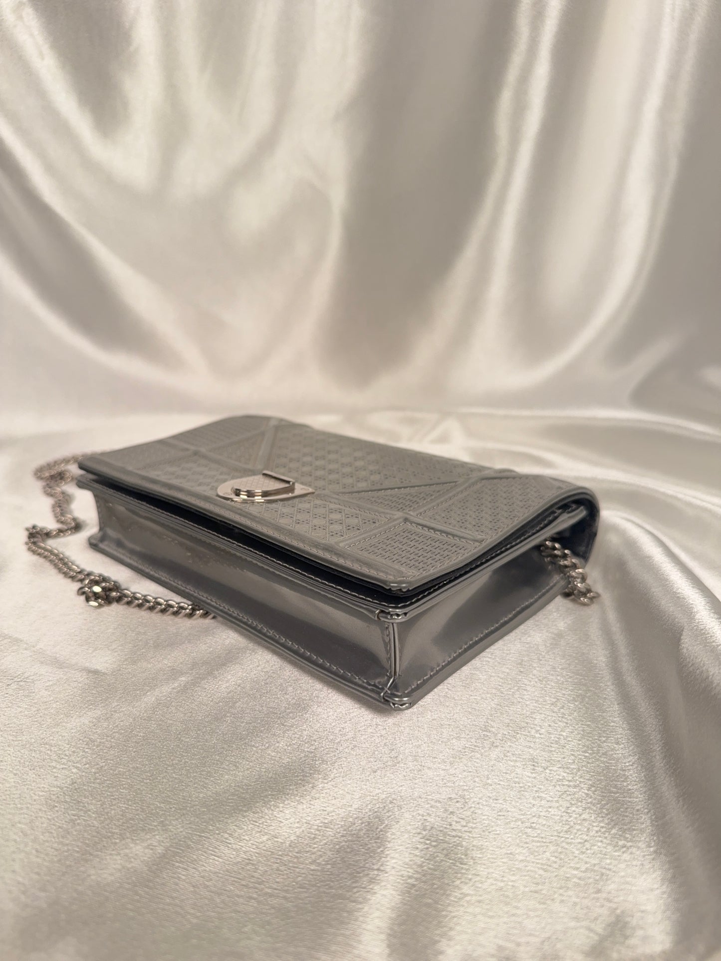 Dior Diorama Wallet on Chain WOC Metallic Calfskin