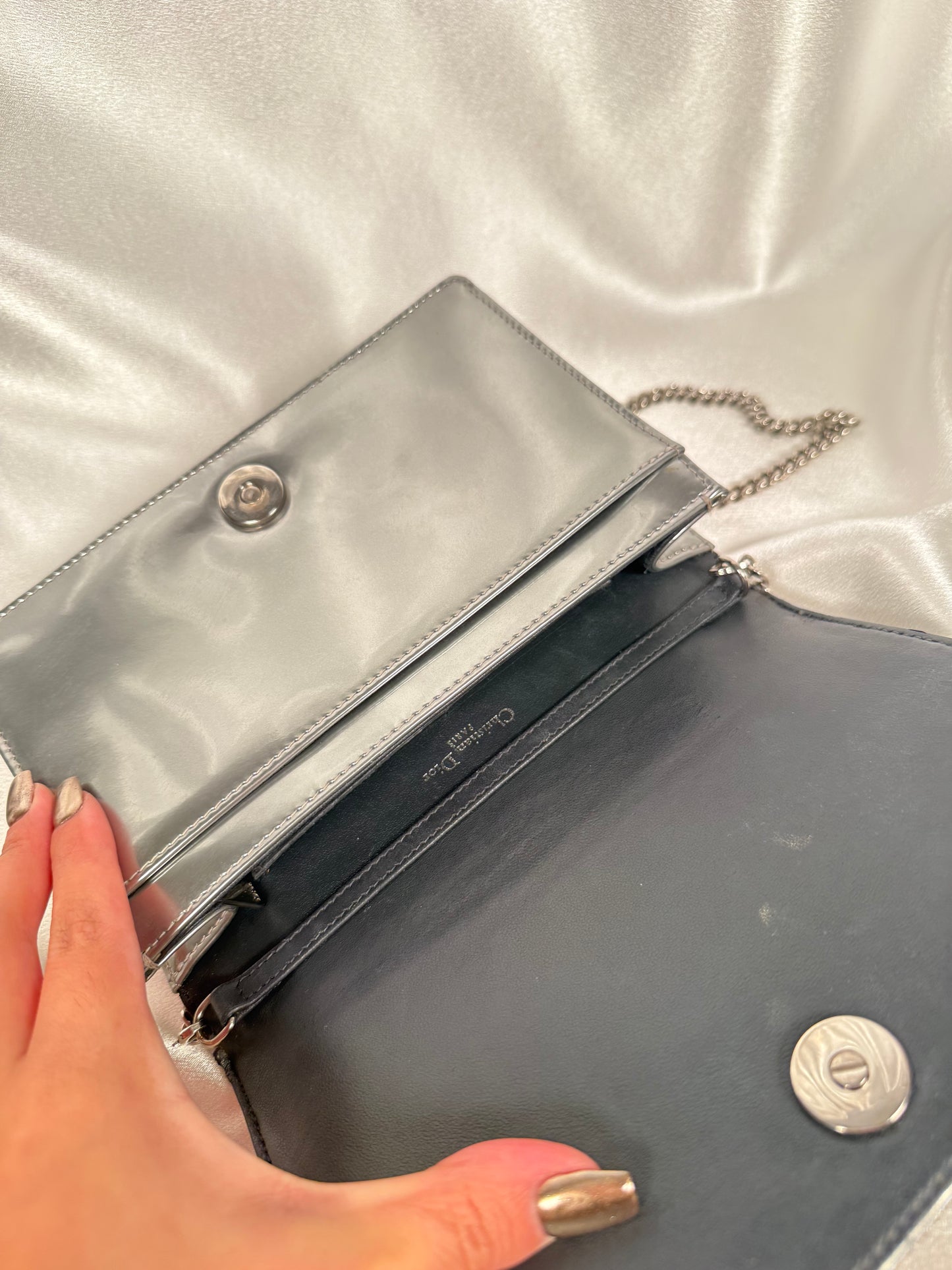 Dior Diorama Wallet on Chain WOC Metallic Calfskin