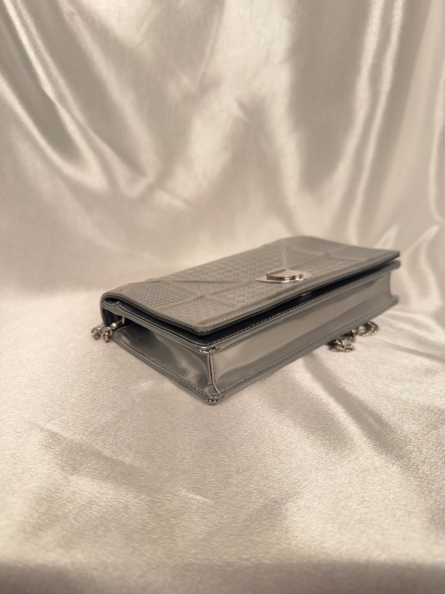 Dior Diorama Wallet on Chain WOC Metallic Calfskin