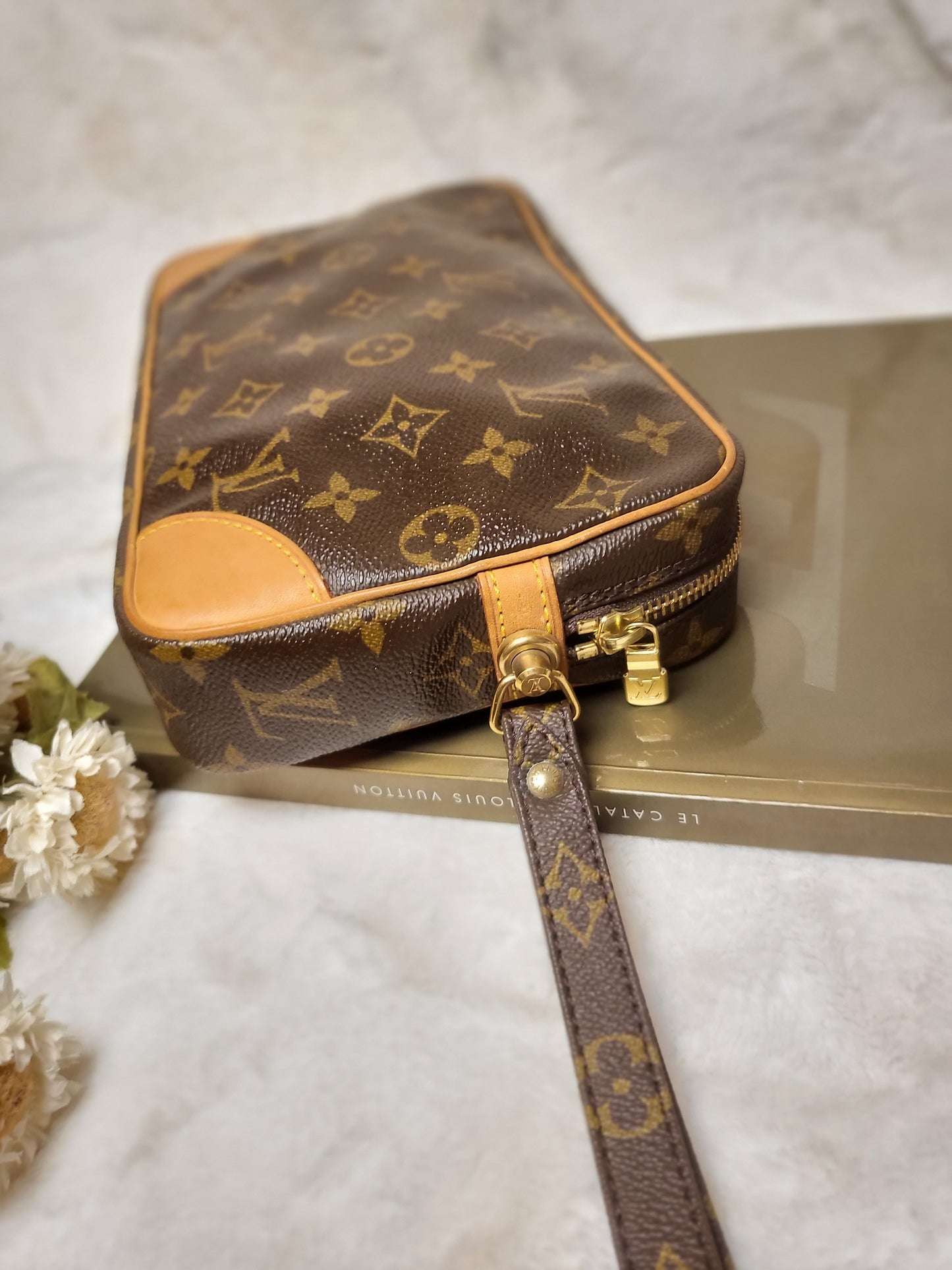 Authentic pre-owned Louis Vuitton Marly Dragonne clutch