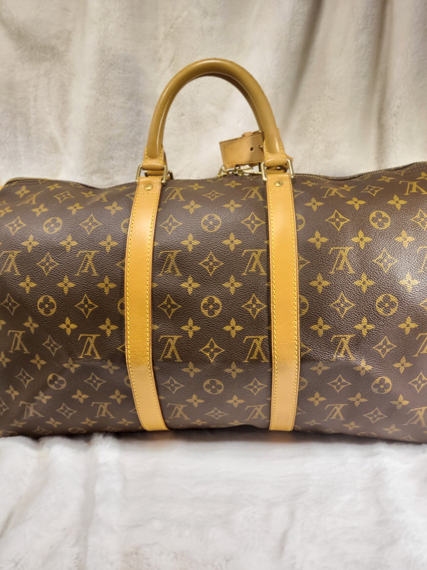 Authentic pre-owned Louis Vuitton Keepall 50 duffel travel bag