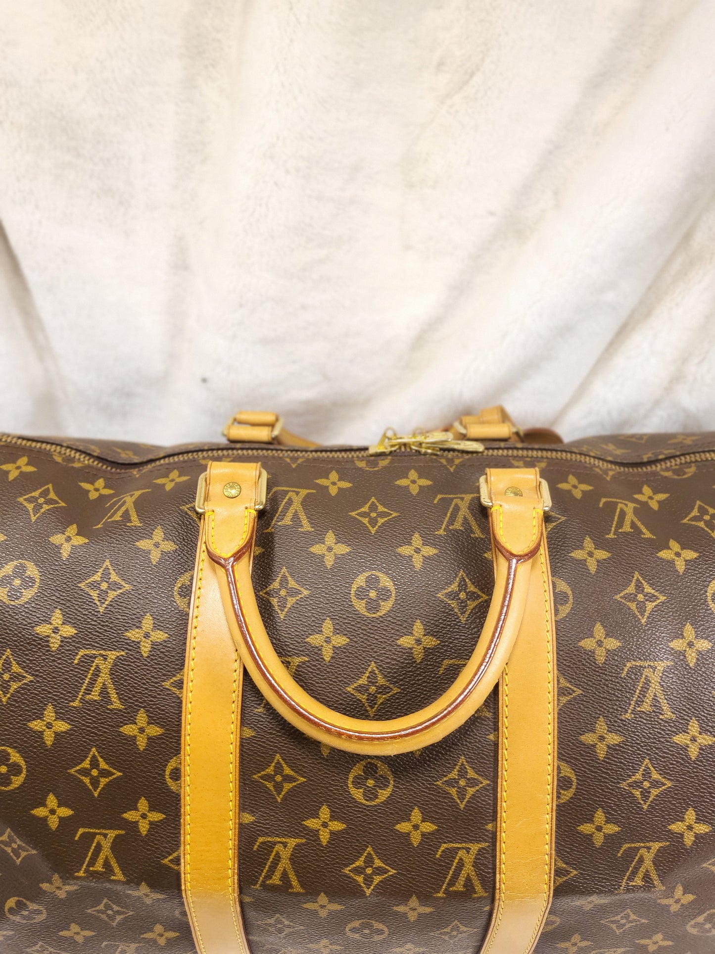Authentic pre-owned Louis Vuitton Keepall 50 duffel travel bag