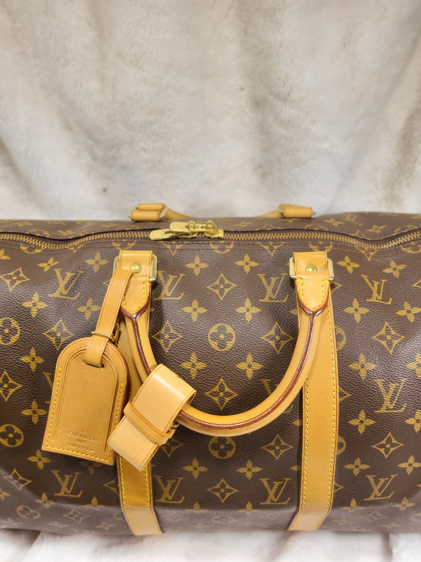 Authentic pre-owned Louis Vuitton Keepall 50 duffel travel bag