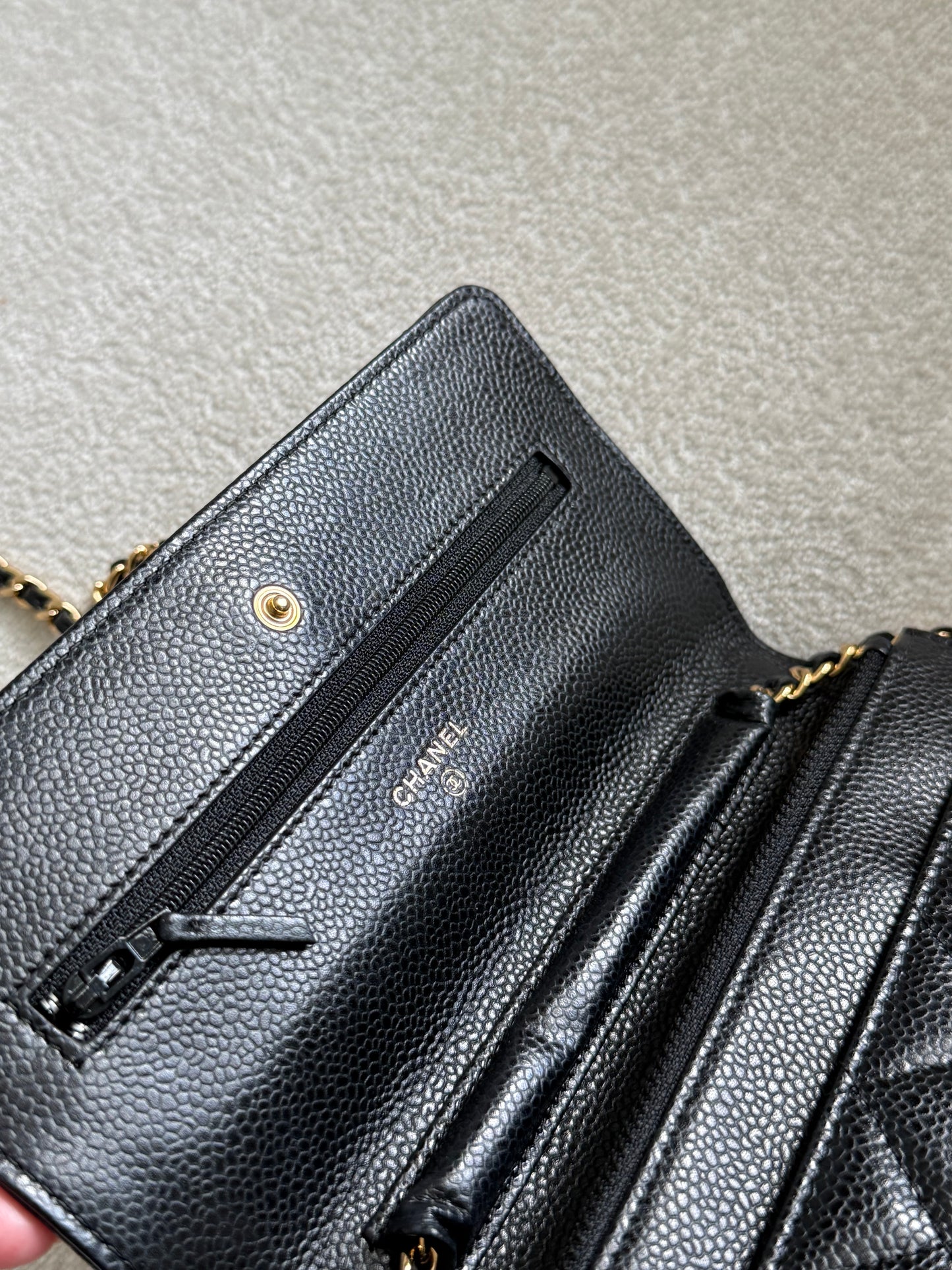 Chanel classic wallet on chain