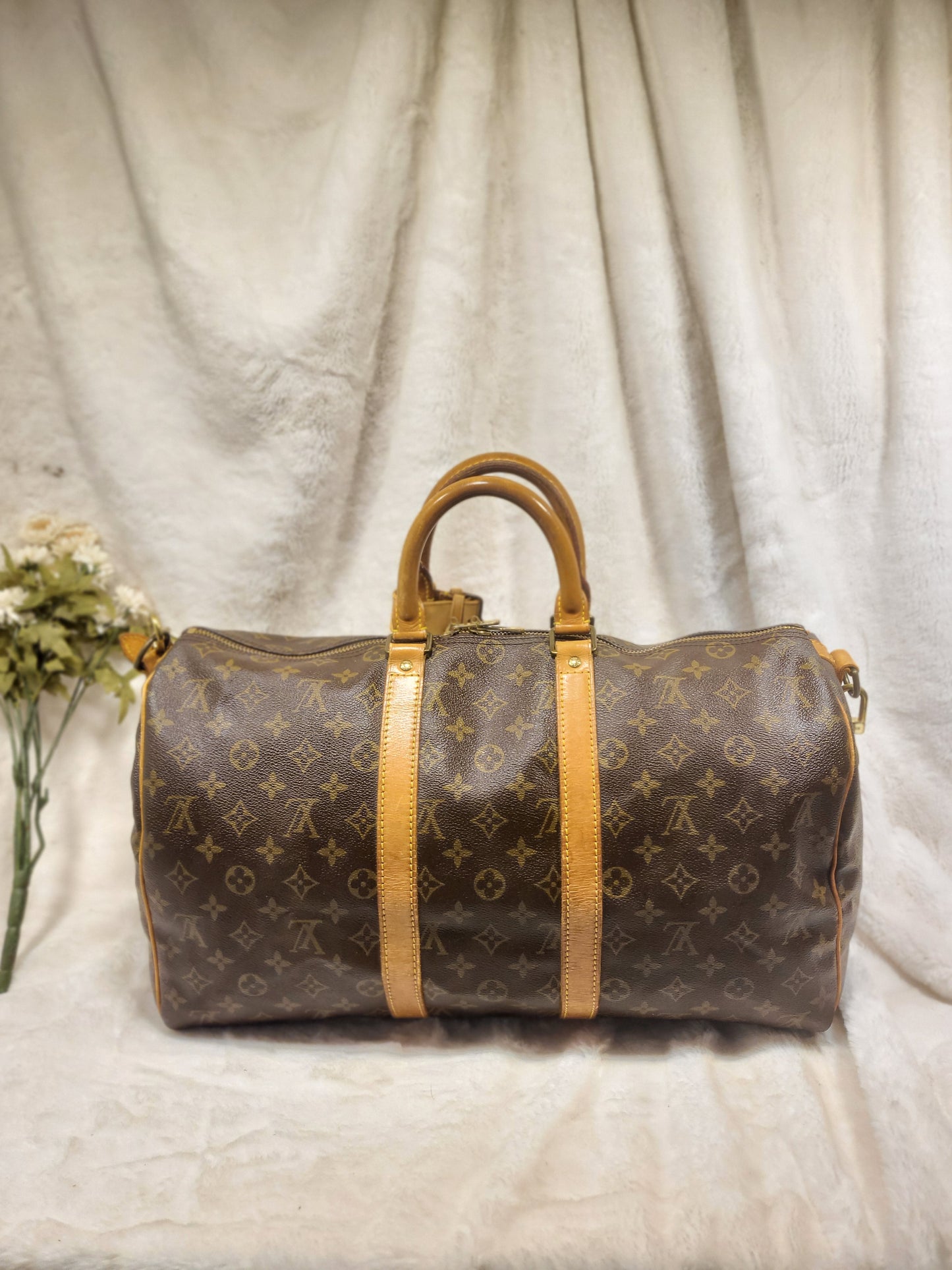 Authentic pre-owned Louis Vuitton Keepall 45 bandoliere travel luggage bag