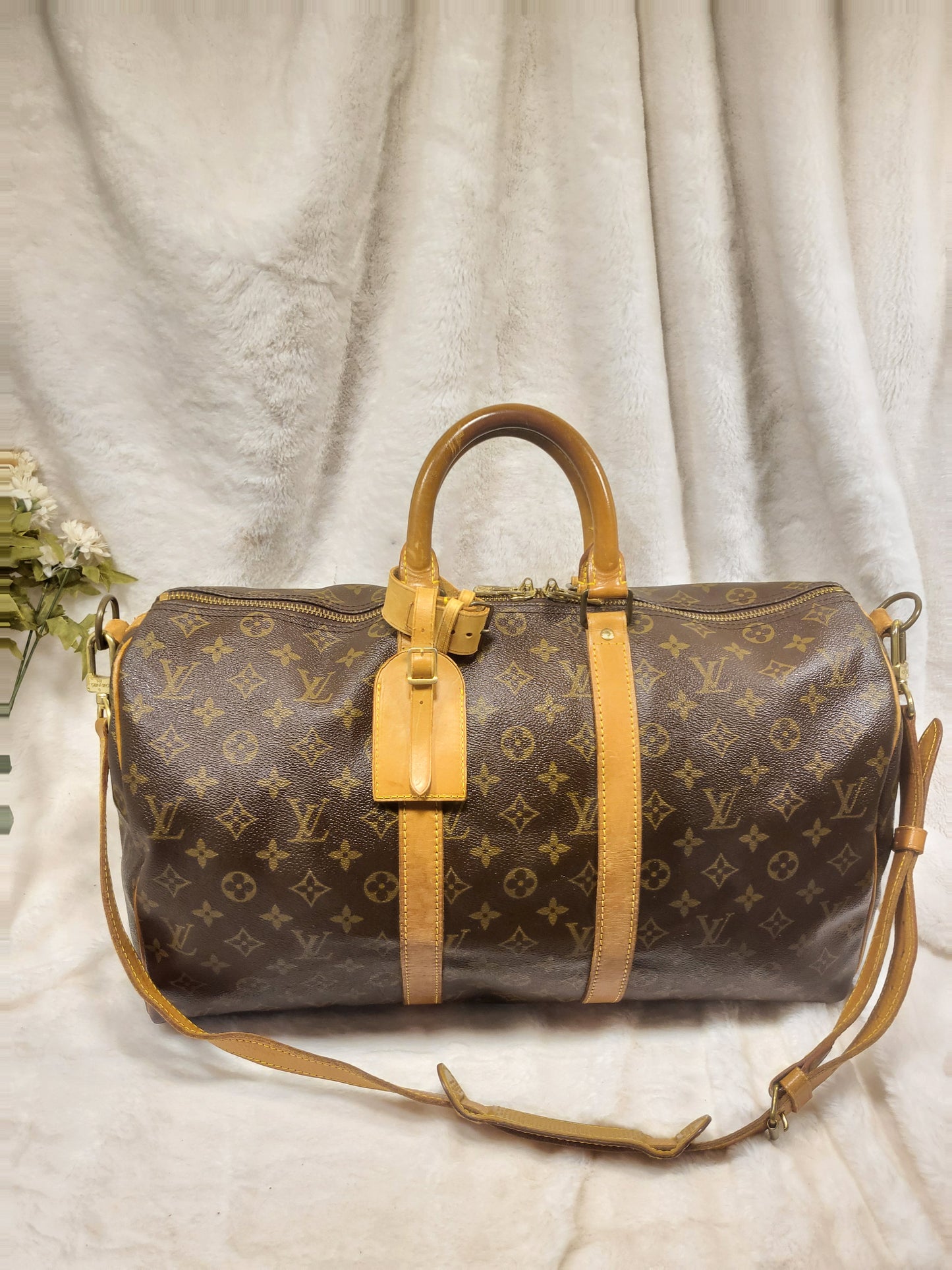 Authentic pre-owned Louis Vuitton Keepall 45 bandoliere travel luggage bag