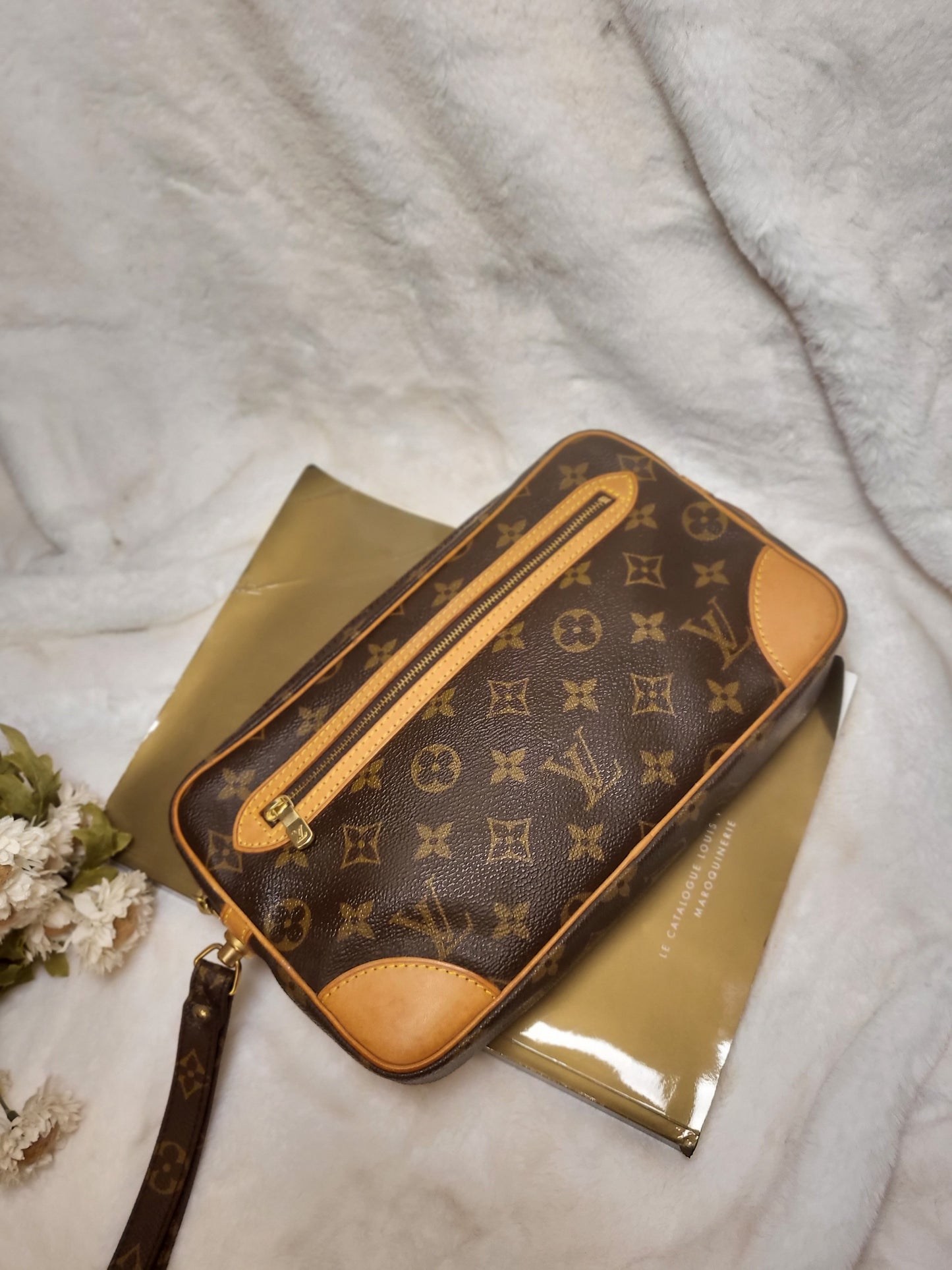 Authentic pre-owned Louis Vuitton Marly Dragonne clutch