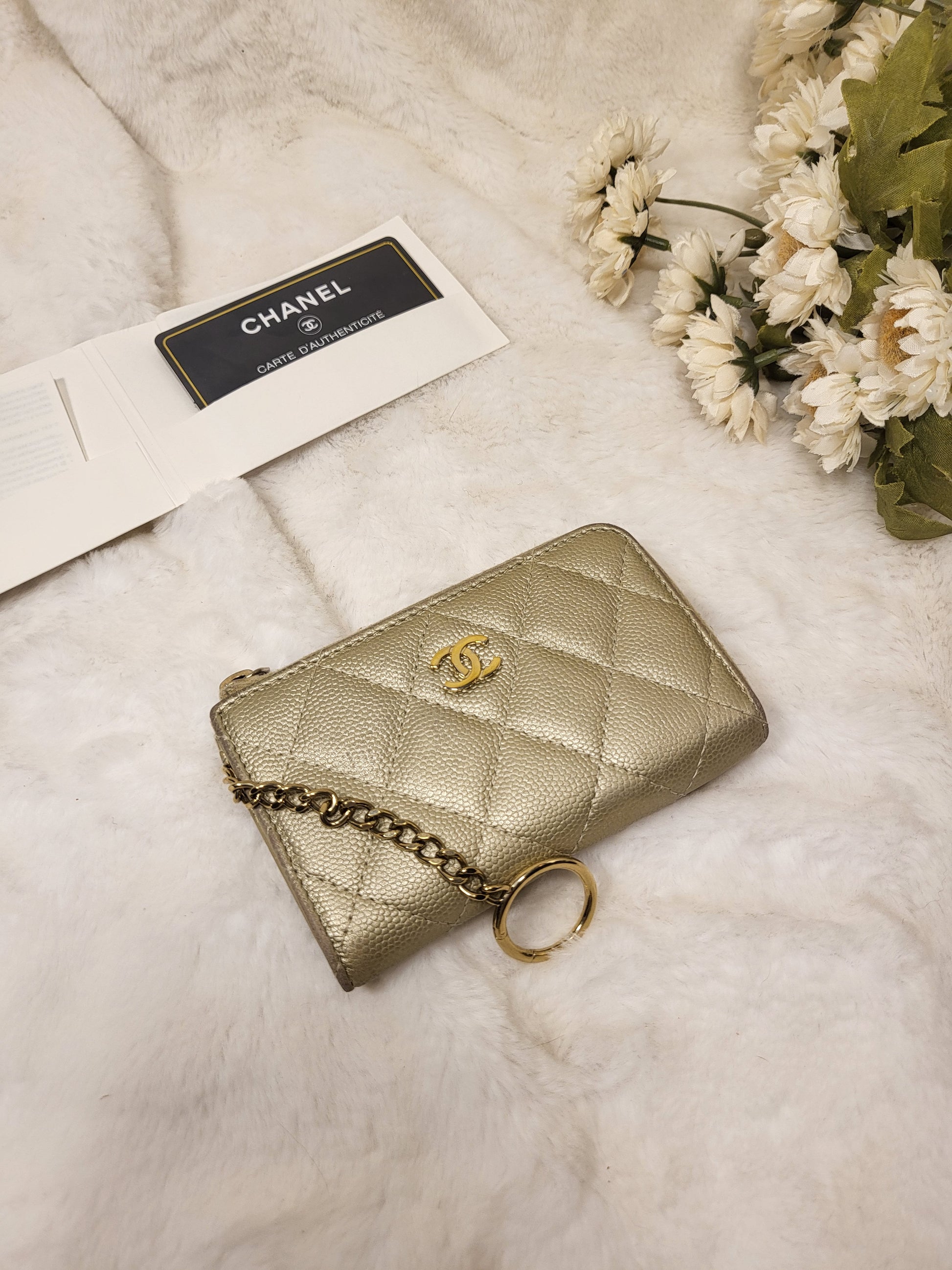 Chanel card holder with coin pocket