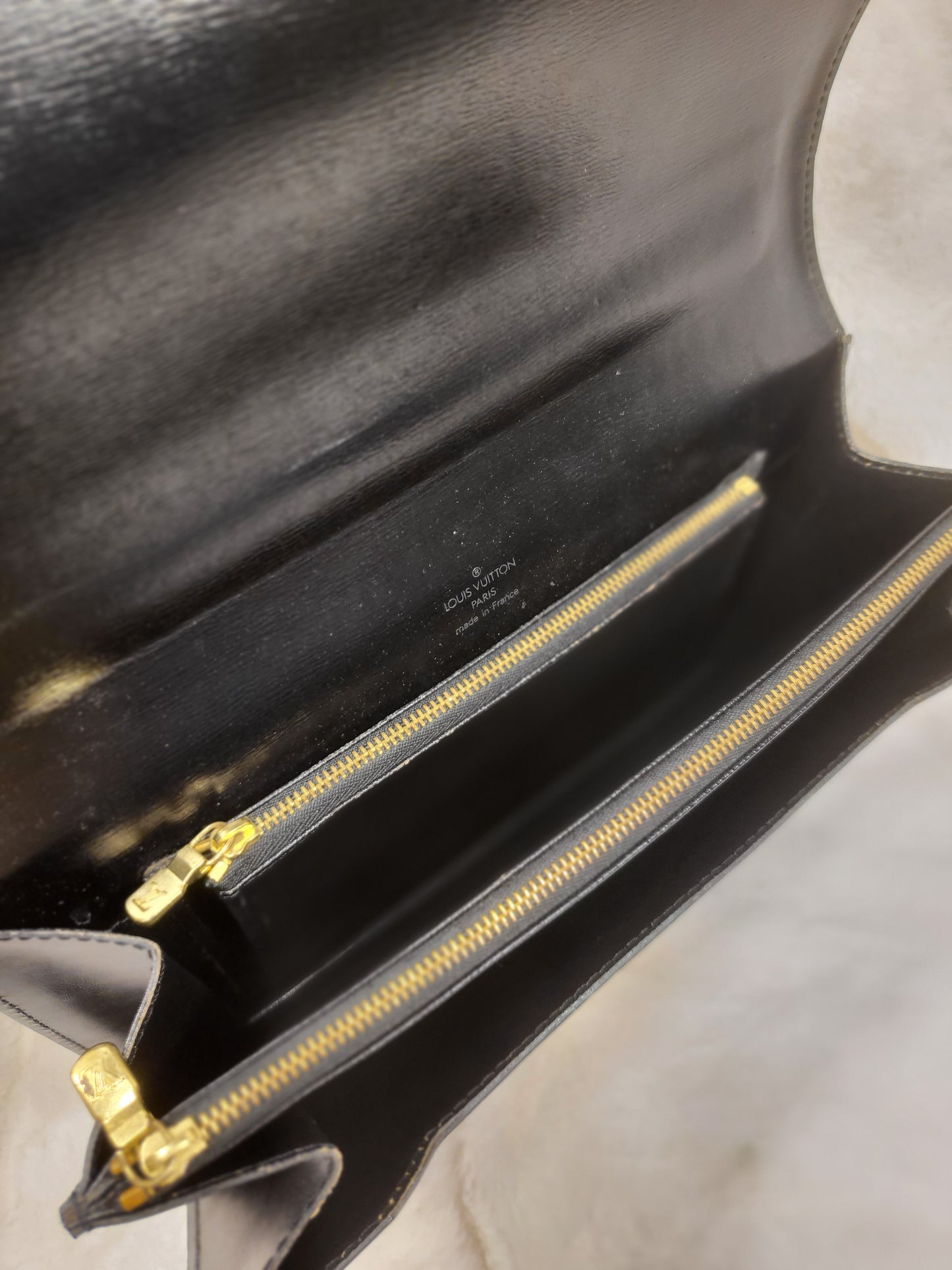 Authentic pre-owned Louis Vuitton Noir Concorde top handel bag